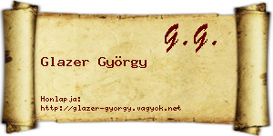 Glazer György névjegykártya